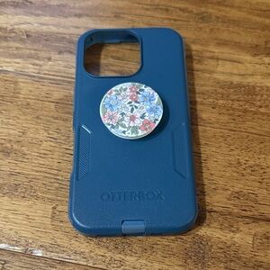 OtterBox Blue Case with Floral PopSocket